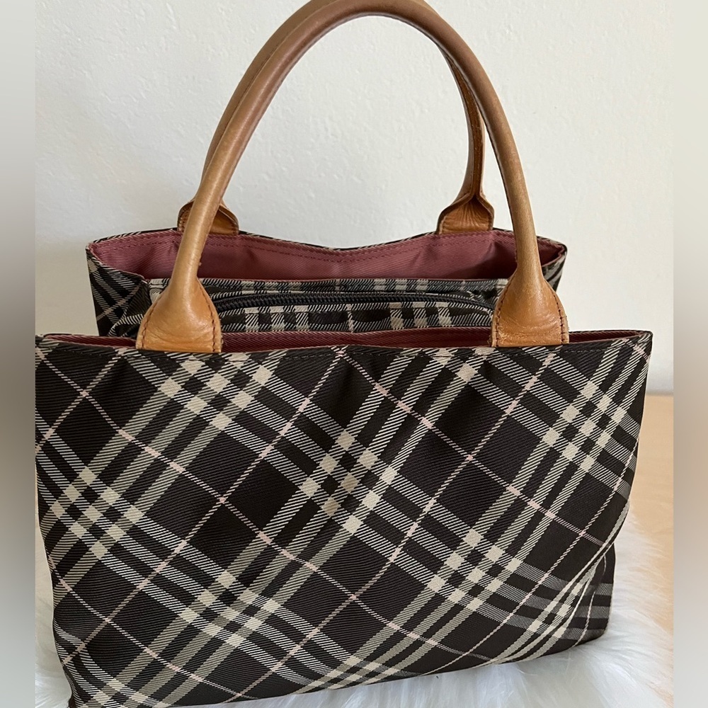❗️SOLD❗️Burberry Blue Label Nova Check Tote Rare Dusky Pink Tartan Plaid EUC - Picture 16 of 16